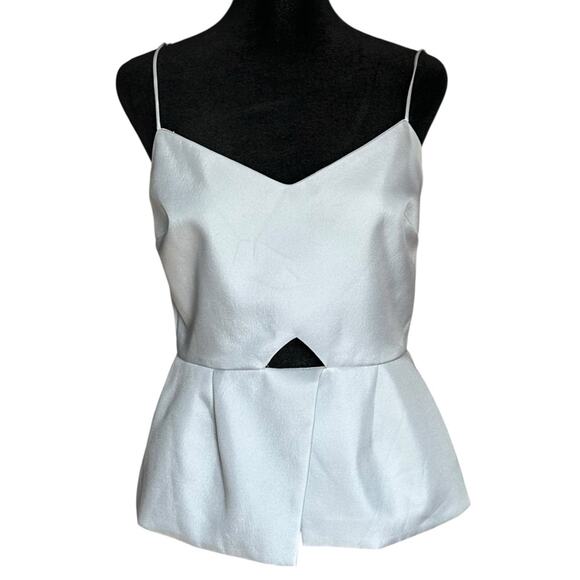 NICHOLAS Blue Silk Structured Tank Top Cut Out Regency Romantic Twee Coquette 8 - Picture 3 of 12